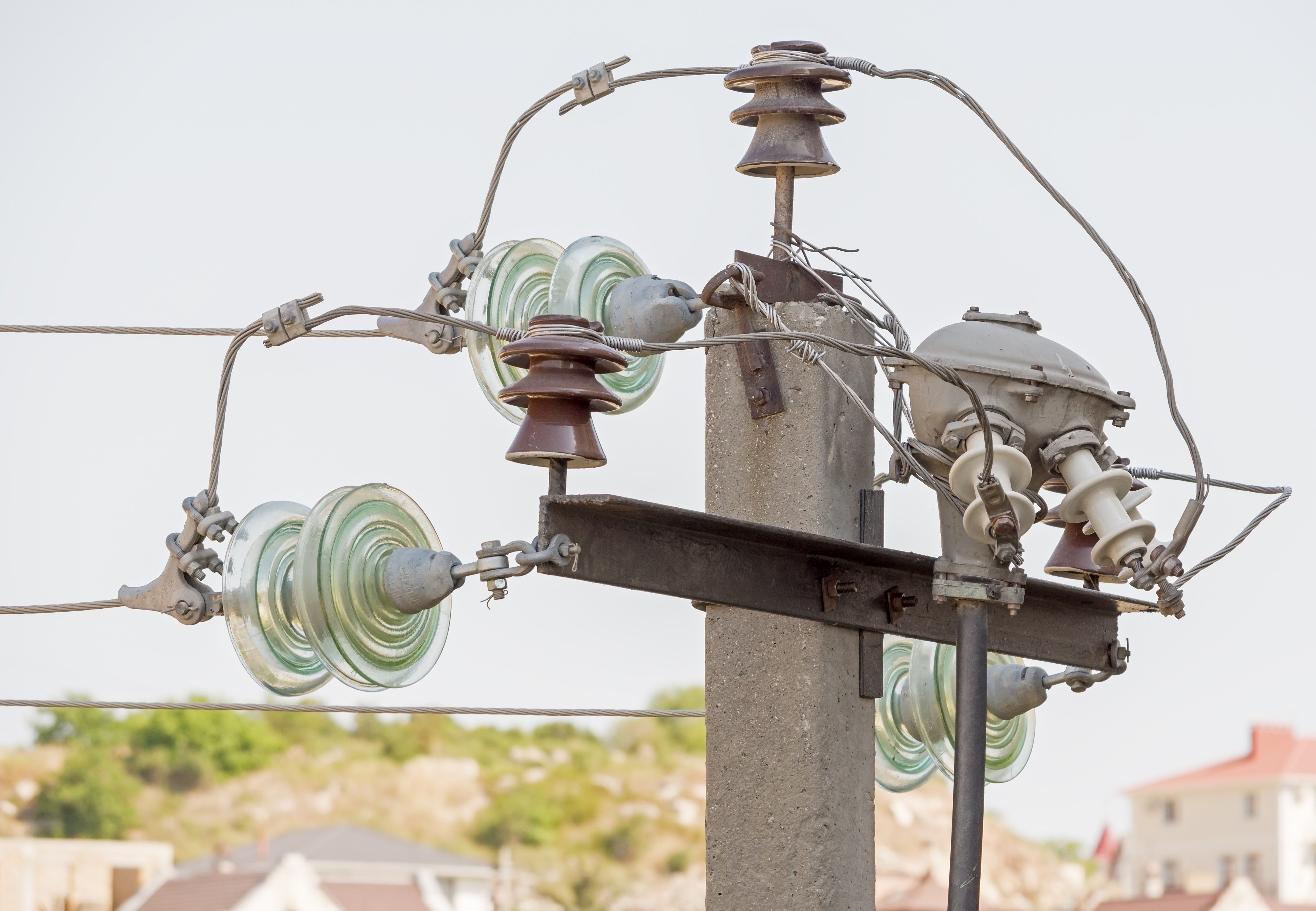 Legacy electricity distribution pole and insulators